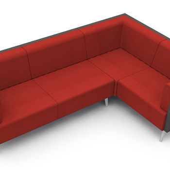 Tryst low back asymmetric L-Shape sofa