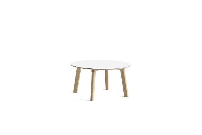 8093431309000_CPH Deux 250 table round_W75xH39_Beech untreated raw plywood edge base_Pearl white laminate