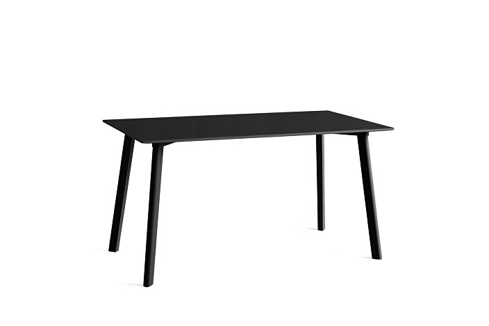 8090631009000_CPH Deux 210 Table _L140xW75xH73_Ink black plywood edge_Ink black laminate