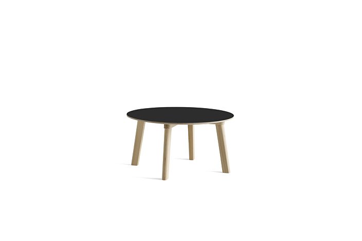 8093431409000_CPH Deux 250 table round_W75xH39_Beech untreated raw plywood edge base_Ink black laminate
