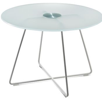 Swoosh round coffee table with wire base