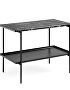 930205_Rebar Rectangular Side Table with two trays in soft black steel and marble_L75xW44xH55_soft black frame 01