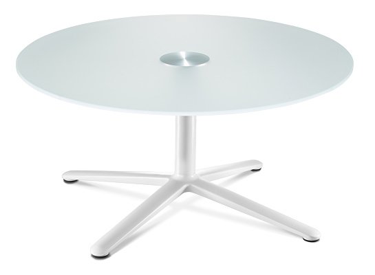 Swoosh round coffee table with 4 star base - TSWC/RND0750XXX/SI4S