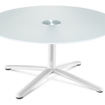 Swoosh round coffee table with 4 star base - TSWC/RND0750XXX/SI4S