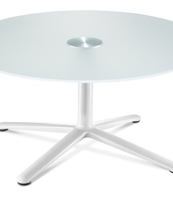 Swoosh round coffee table with 4 star base - TSWC/RND0750XXX/SI4S