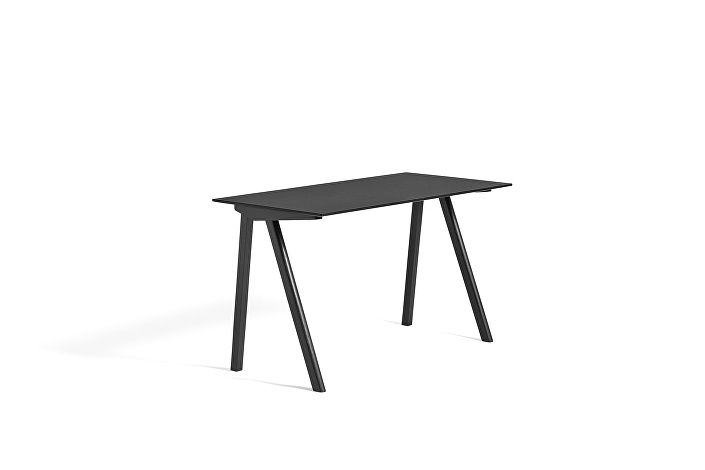 1010952019000_CPH90 Desk L130xW65_Black stained oak base_Black lino