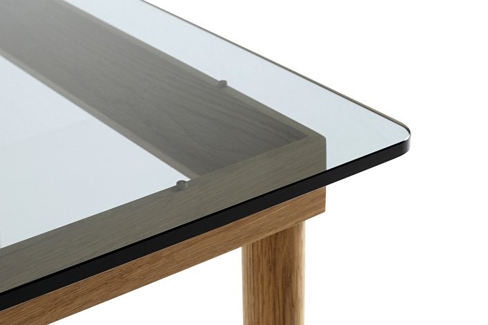 941705_Kofi 60x60_grey tinted glass tabletop_wb lacquer oak frame_detail 01