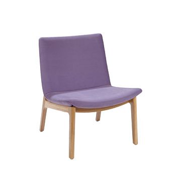 Swoosh low reception chair with wooden frame