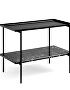930205_Rebar Rectangular Side Table with two trays in soft black steel and marble_L75xW44xH55_soft black frame 02