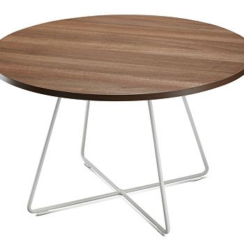 Swoosh round coffee table with wire base - TSWC/RND0750XXX/SIWI