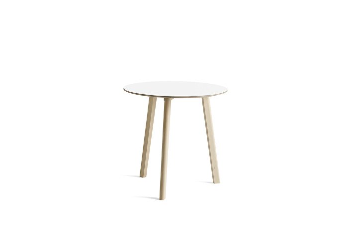 8092411309000_CPH Deux 220 table round_W75xH73_Beech untreated raw plywood edge base_Pearl white laminate