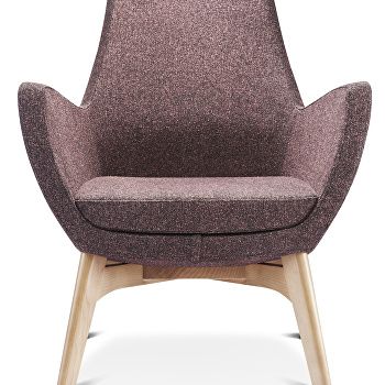 Mae low armchair with oak base