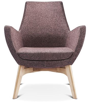 Mae low armchair with oak base