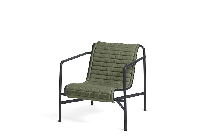 Palissade Lounge Chair Low Anthracite_Quilted Cushion Olive