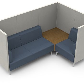 Tryst high back symmetric L-Shape sofa with corner table