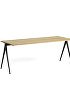 1955131009000_Pyramid Table 01_L200xW75_Frame black_Top oak clear lacquered