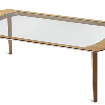 Mortimer rectangular coffee table with glass top