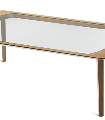 Mortimer rectangular coffee table with glass top