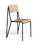 936853_Petit Standard matt lacquered oak veneer seat and back_black powder coated steel base