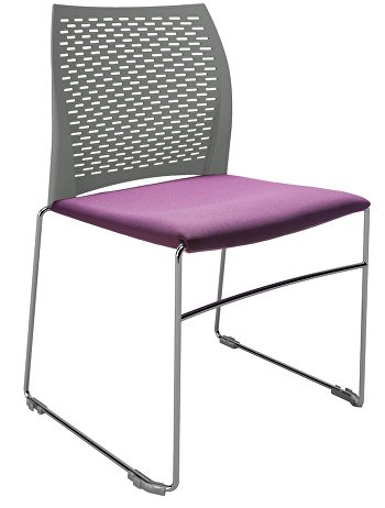 Xpresso perforated meeting chair with upholstered seat