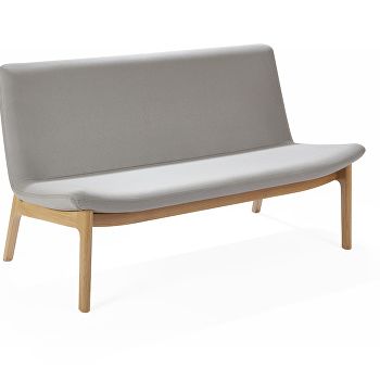 Swoosh sofa with wooden frame