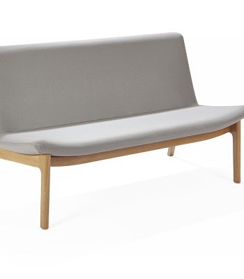 Swoosh sofa with wooden frame